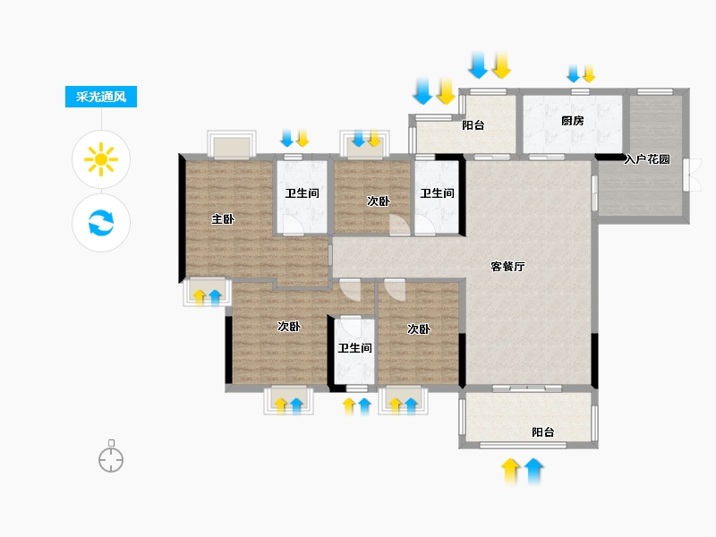 广东省-云浮市-筠州华府-148.00-户型库-采光通风