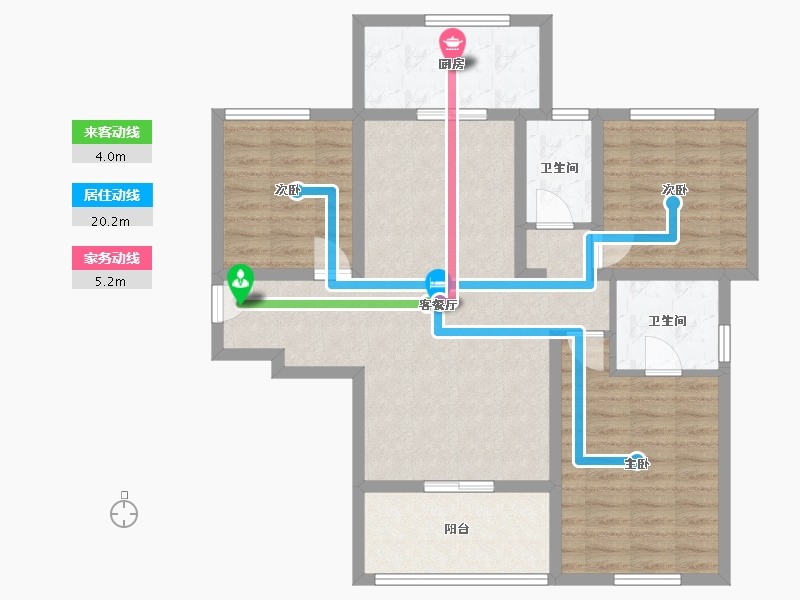 湖南省-怀化市-金为 潇湘锦城-96.00-户型库-动静线