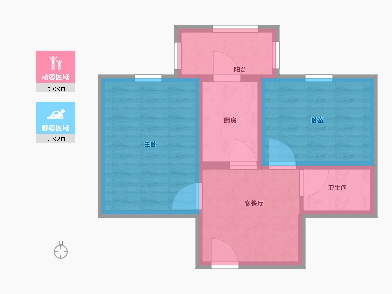 黑龙江省-哈尔滨市-文林电力花园小区-50.00-户型库-动静分区