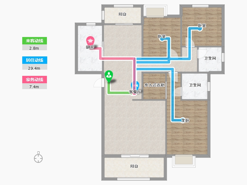 湖北省-武汉市-武地电建君樾府-126.00-户型库-动静线