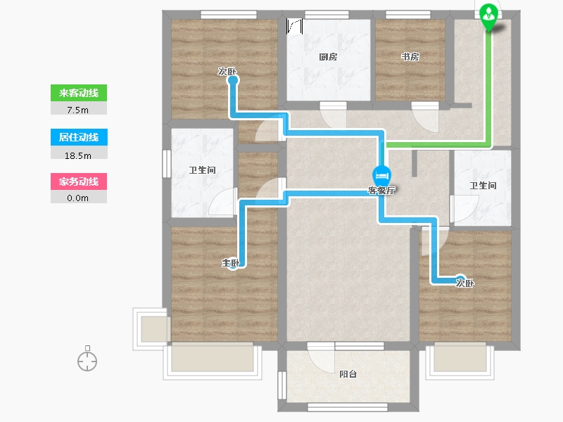 辽宁省-鞍山市-富力城-106.00-户型库-动静线