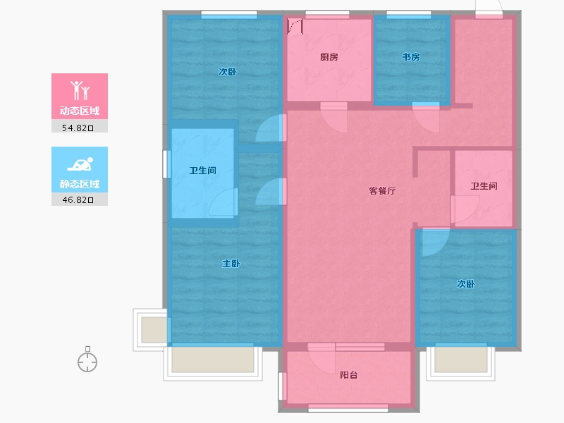 辽宁省-鞍山市-富力城-106.00-户型库-动静分区