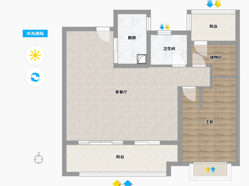 安徽省-合肥市-翡翠天际-79.00-户型库-采光通风