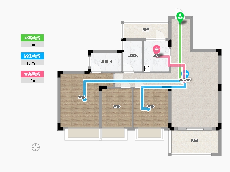 湖南省-郴州市-资兴碧桂园-95.00-户型库-动静线