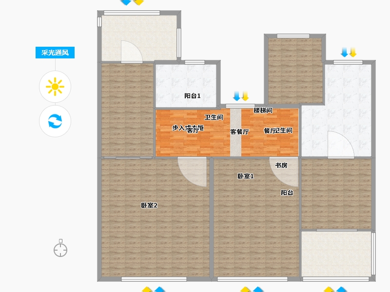 浙江省-湖州市-安吉新城凤凰里-216.00-户型库-采光通风