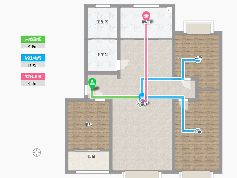 山东省-日照市-碧水华庭2#楼-128.00-户型库-动静线