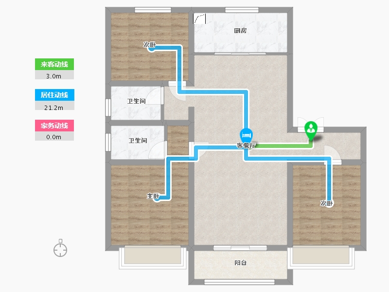 山东省-淄博市-东方紫郡-100.00-户型库-动静线