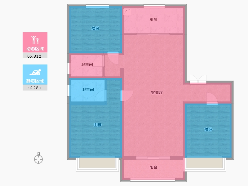 山东省-淄博市-东方紫郡-100.00-户型库-动静分区