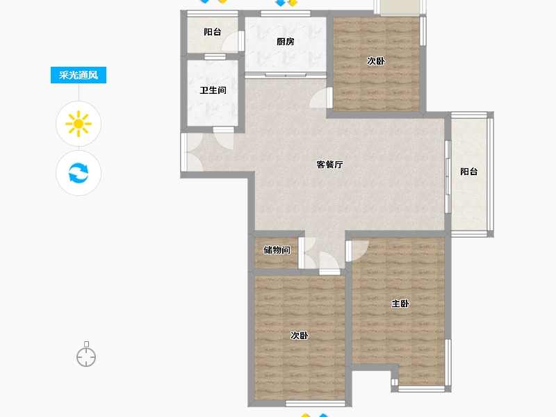 山东省-青岛市-边防公寓-110.00-户型库-采光通风