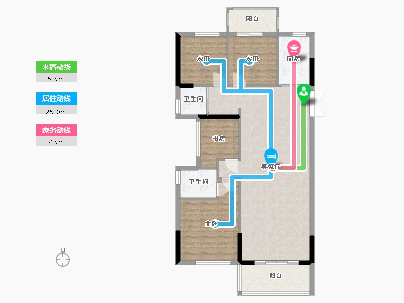 福建省-南平市-宜和佳苑-123.43-户型库-动静线