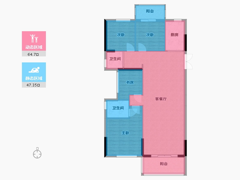 福建省-南平市-宜和佳苑-123.43-户型库-动静分区