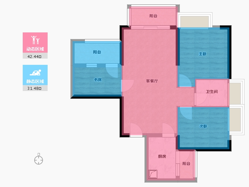 广东省-汕尾市-华耀城-80.00-户型库-动静分区