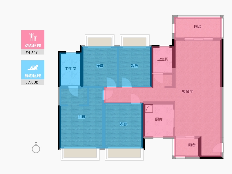 四川省-成都市-华润置地时代之城-113.40-户型库-动静分区