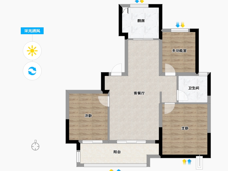 安徽省-合肥市-金隅金成府-75.00-户型库-采光通风