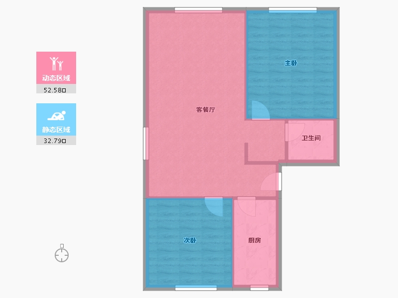 北京-北京市-半壁店南三村-80.00-户型库-动静分区