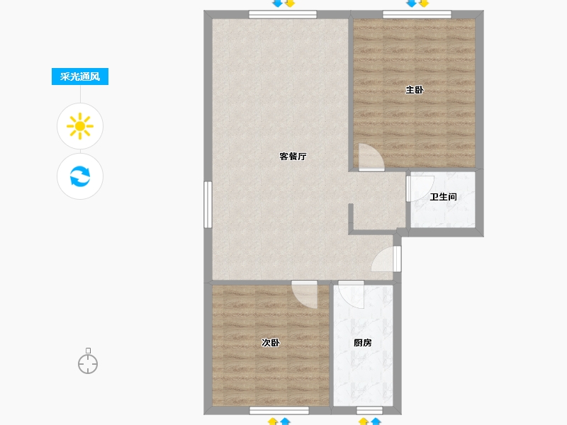 北京-北京市-半壁店南三村-80.00-户型库-采光通风