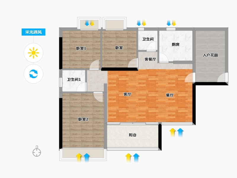 广东省-惠州市-御品湾-104.71-户型库-采光通风