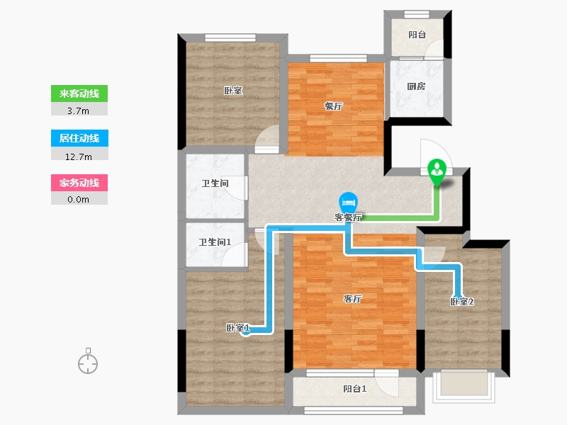 吉林省-吉林市-路弘·滨江华府-92.91-户型库-动静线