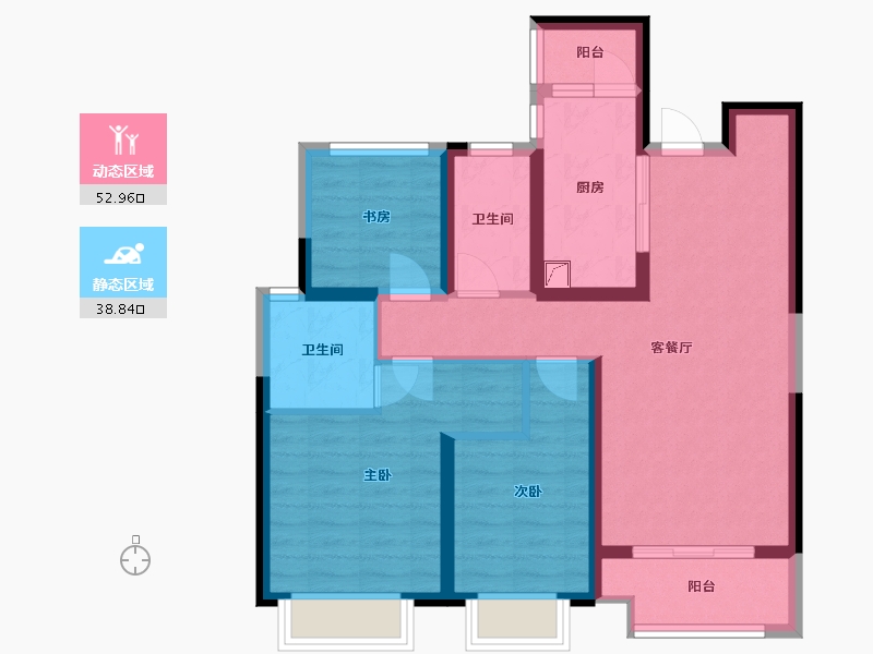 陕西省-西安市-金辉·世界城-90.00-户型库-动静分区