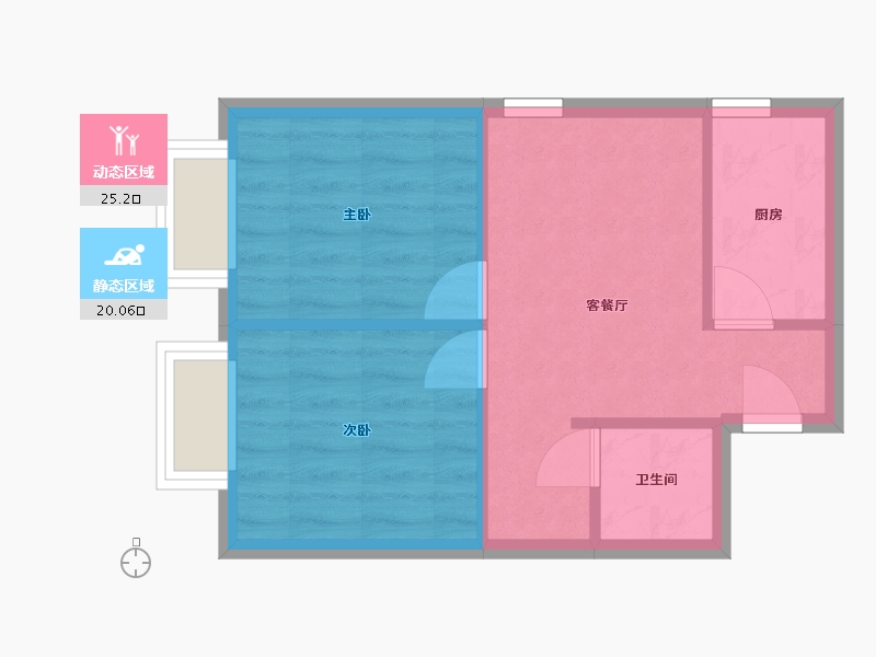 北京-北京市-北辛安新镇家园-40.00-户型库-动静分区