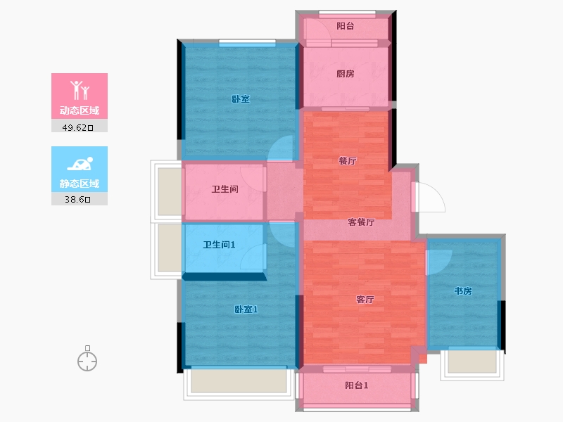 吉林省-吉林市-路弘·滨江华府-78.03-户型库-动静分区