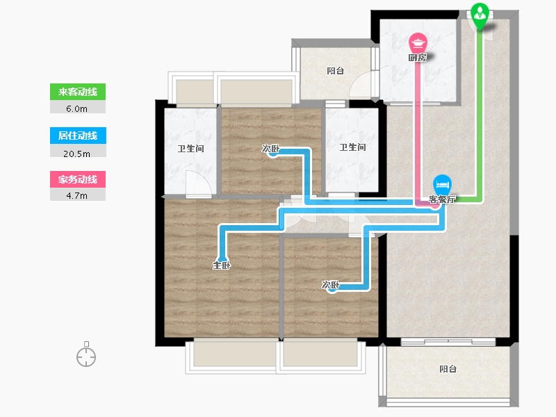 广西壮族自治区-玉林市-碧桂园国韵雅居-100.00-户型库-动静线