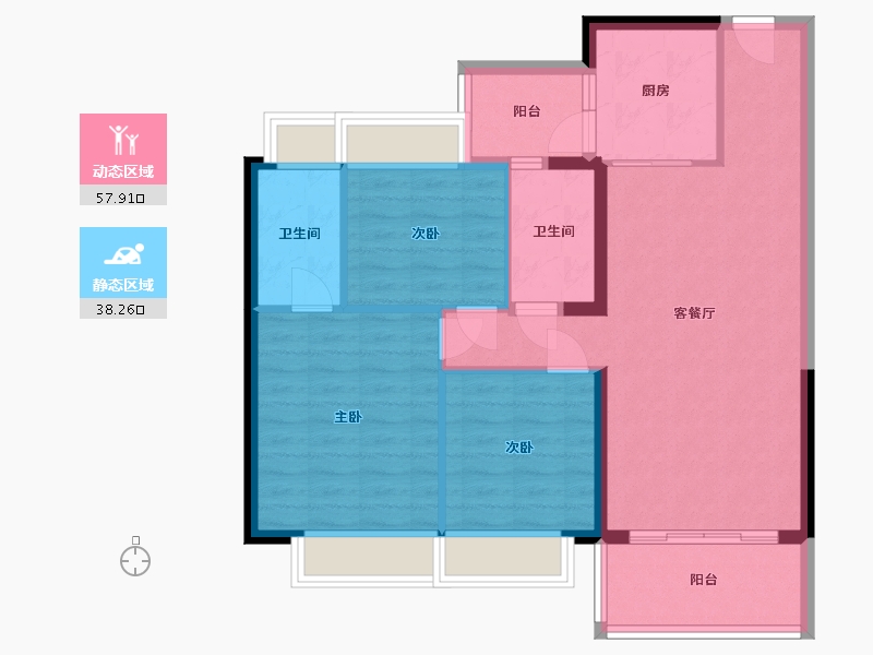 广西壮族自治区-玉林市-碧桂园国韵雅居-100.00-户型库-动静分区