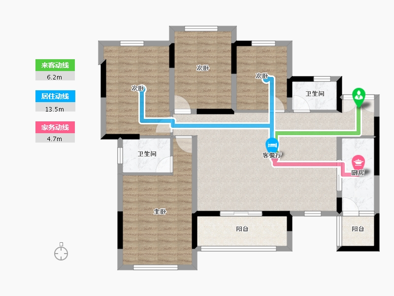 重庆-重庆市-麓铭府-103.00-户型库-动静线