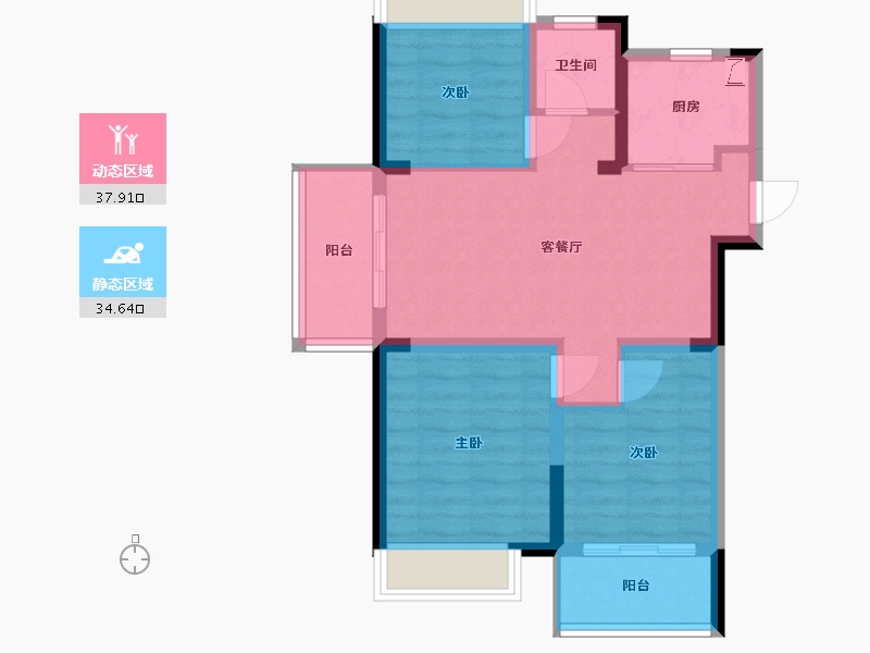 湖北省-鄂州市-中建葛店之星-68.00-户型库-动静分区