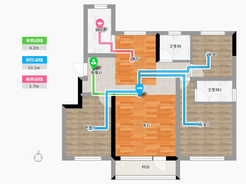 吉林省-吉林市-泊逸·天玺甲第-72.65-户型库-动静线