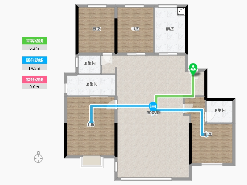 浙江省-宁波市-紫阙台-156.00-户型库-动静线