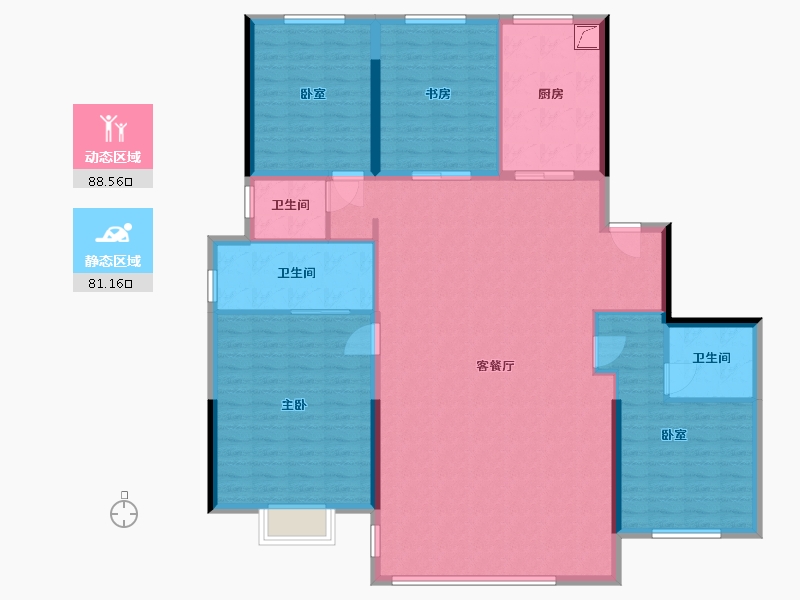 浙江省-宁波市-紫阙台-156.00-户型库-动静分区