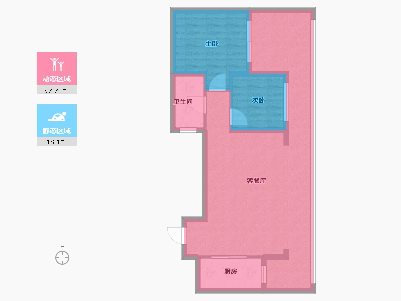 四川省-乐山市-峨眉璞园-75.00-户型库-动静分区