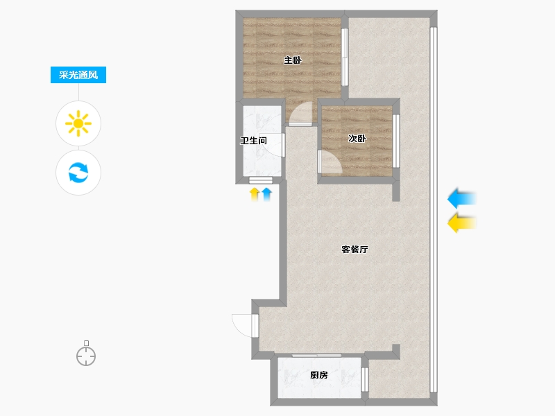 四川省-乐山市-峨眉璞园-75.00-户型库-采光通风