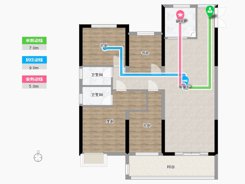 湖北省-仙桃市-蓝天白云-108.26-户型库-动静线