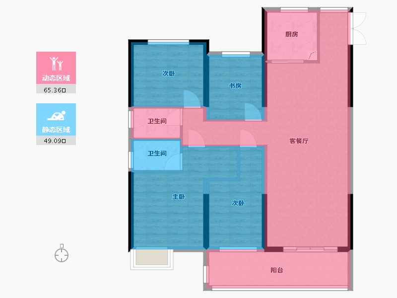 湖北省-仙桃市-蓝天白云-108.26-户型库-动静分区