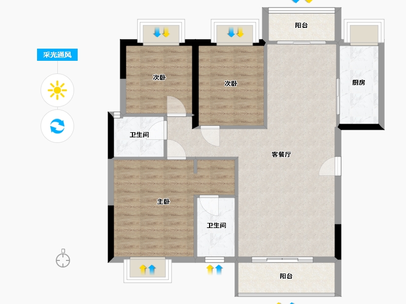 湖南省-衡阳市-英伦首府-120.00-户型库-采光通风