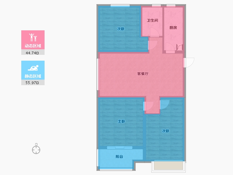 江苏省-徐州市-荣盛城四期-90.00-户型库-动静分区