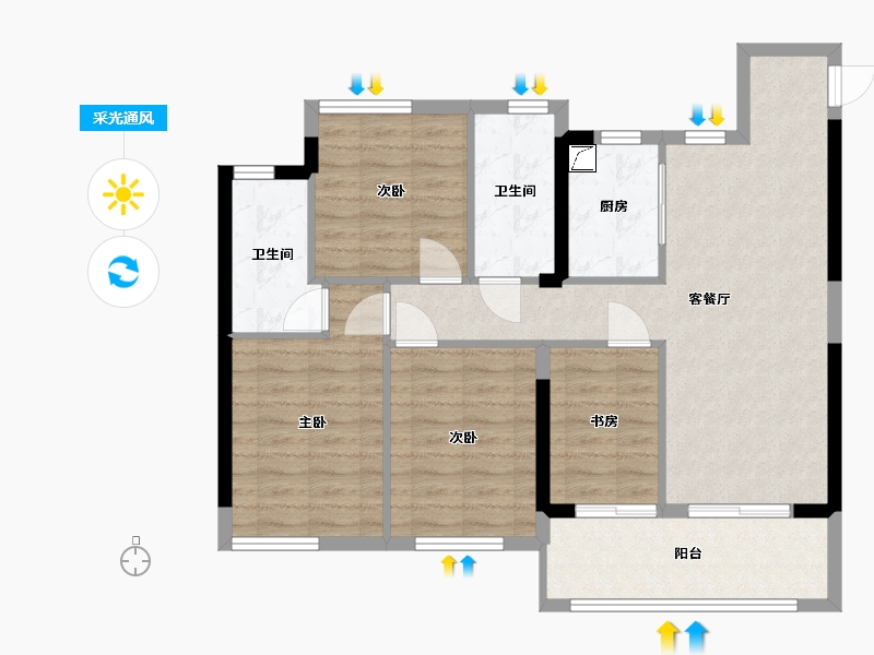 福建省-福州市-国贸学原-88.00-户型库-采光通风