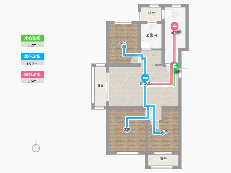 山东省-青岛市-碧水明珠-76.00-户型库-动静线