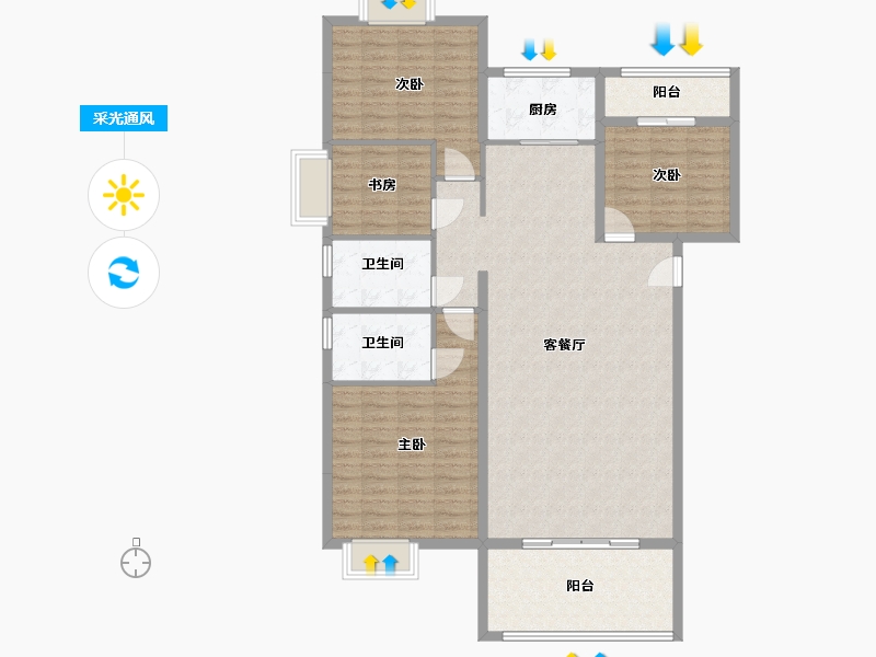 福建省-泉州市-莲花凤凰郡-128.00-户型库-采光通风