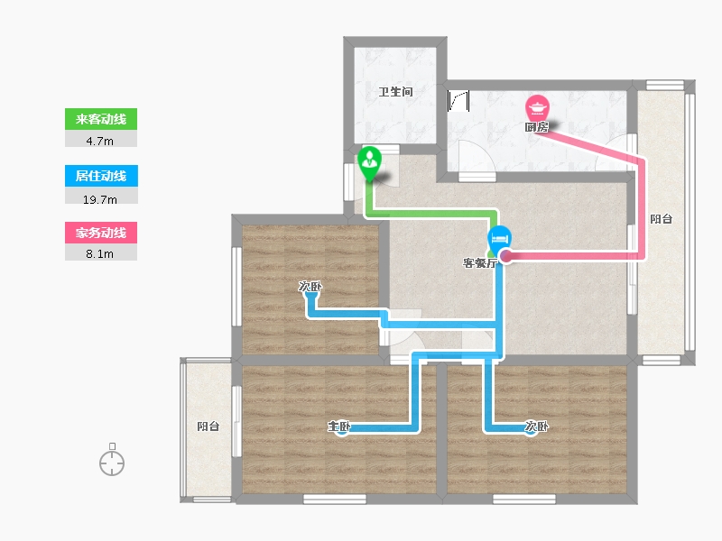 北京-北京市-双花园西里-90.00-户型库-动静线