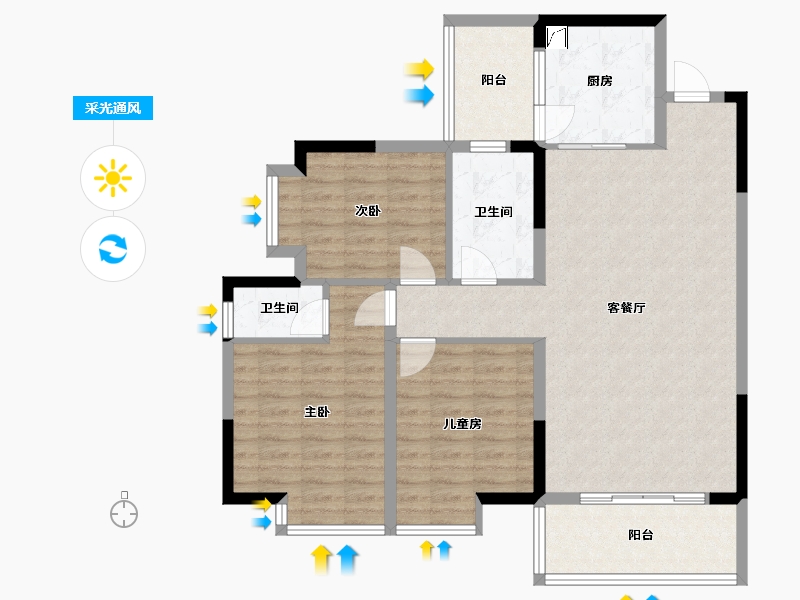 贵州省-安顺市-筑佳首府-115.00-户型库-采光通风