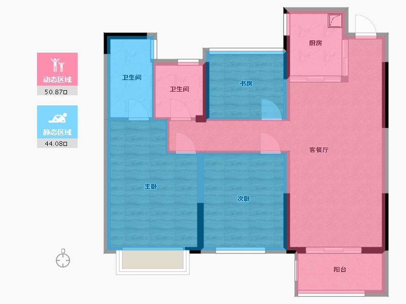 浙江省-嘉兴市-石榴·清水湾-85.00-户型库-动静分区