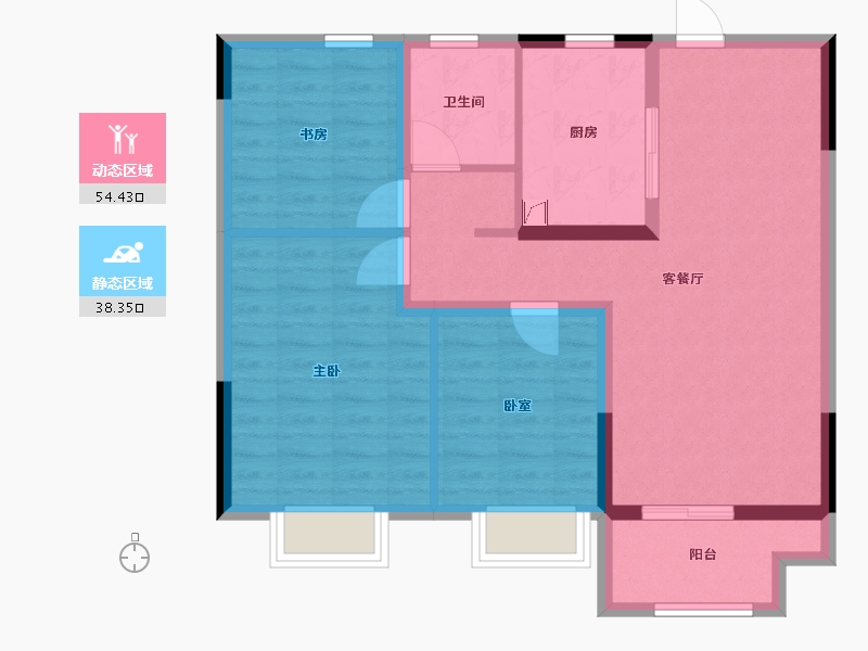 江苏省-苏州市-中建河风印月-83.00-户型库-动静分区