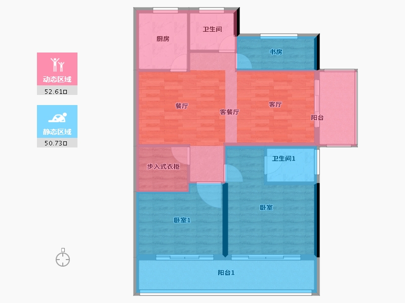 江苏省-南通市-启东碧桂园大名府-93.61-户型库-动静分区