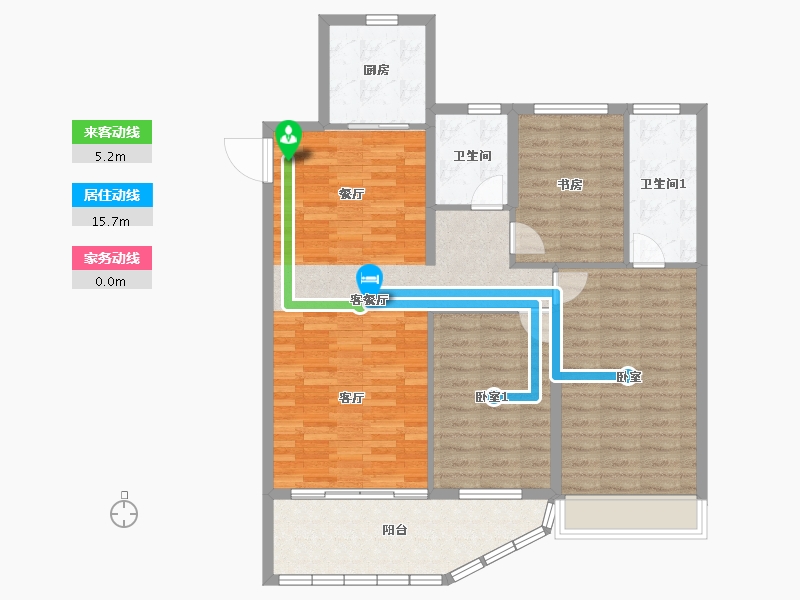 江苏省-南通市-融创江语海-104.79-户型库-动静线