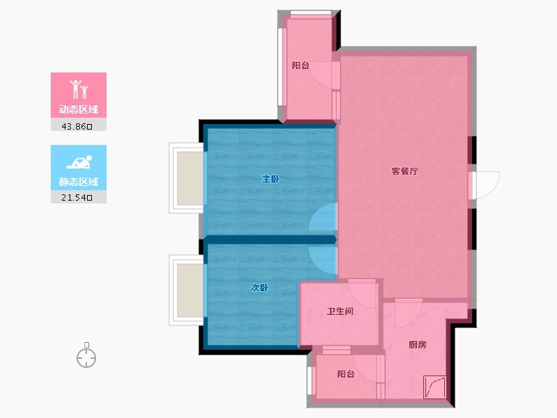 湖北省-荆州市-纳海翡丽小区-52.00-户型库-动静分区