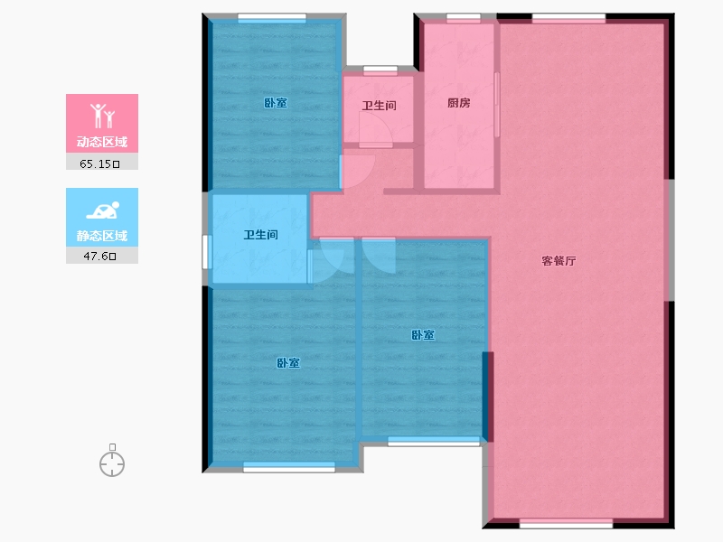 湖北省-十堰市-汉江璟城-99.86-户型库-动静分区