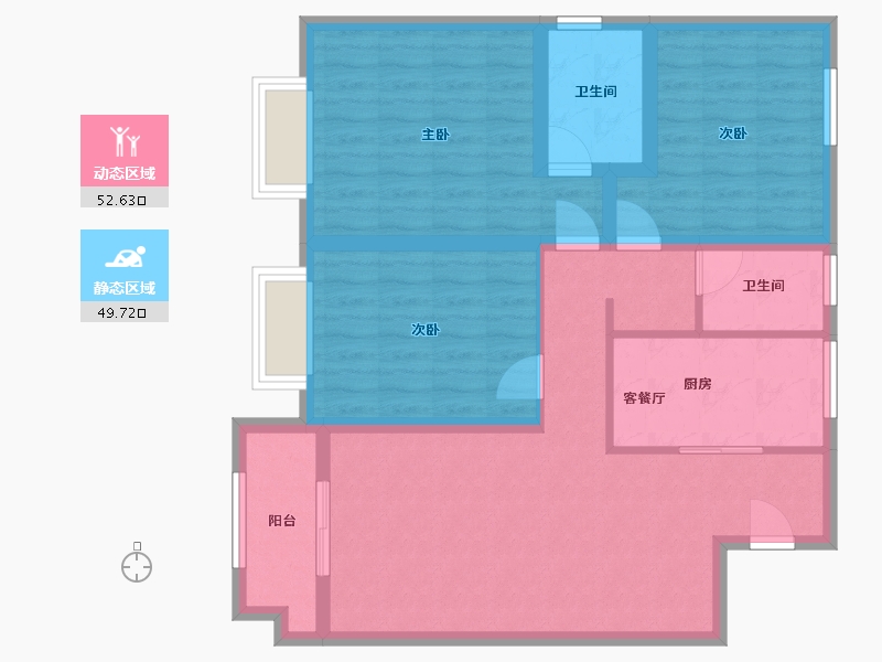 江苏省-苏州市-奥园观云悦苑-91.07-户型库-动静分区